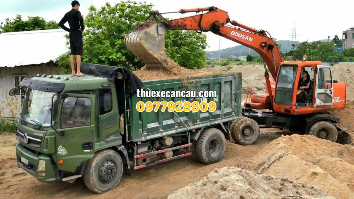 Cho thuê xe cẩu xe móc xe nâng giá rẻ tại Bàu Bàng, Bình Dương