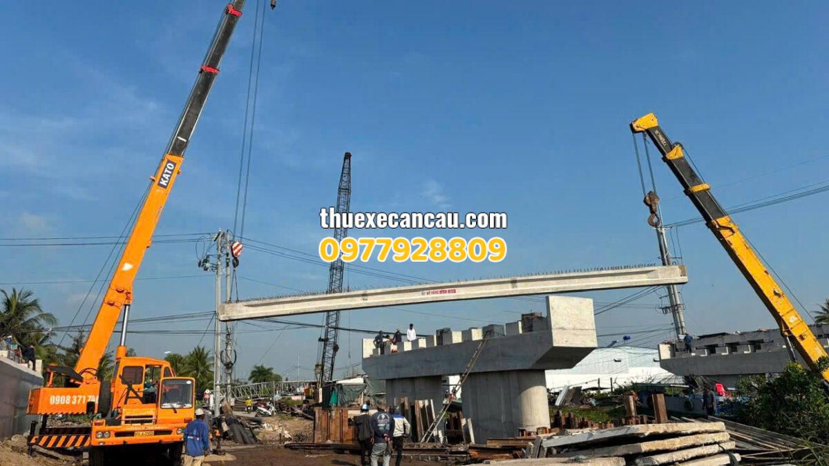 Thuê xe cẩu xe móc xe nâng theo tháng tại KCN Đồng An